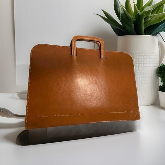 Brief O Fold The Atlas Company Leather Portfolio Briefcase Vintage